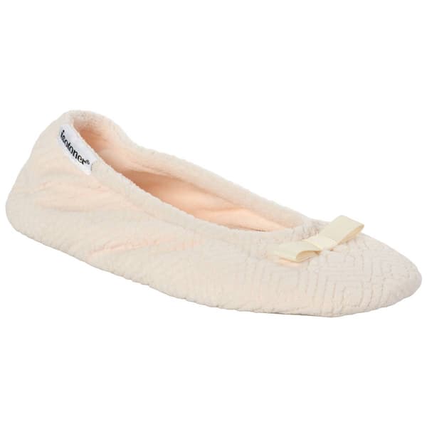 Womens Isotoner Sculpted Terry Ballerina Slippers - image 