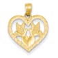 Gemstone Classics&#40;tm&#41; 14kt. Two Doves In Heart Pendant - image 1