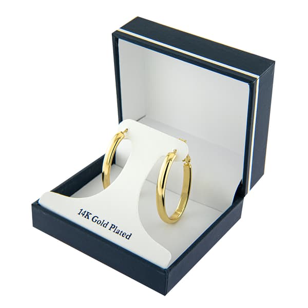 Gold Over Fine Silver Plated Oval Hoop Earrings