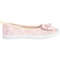 Womens Ashley Blue Floral Canvas Flats with Bow - image 3