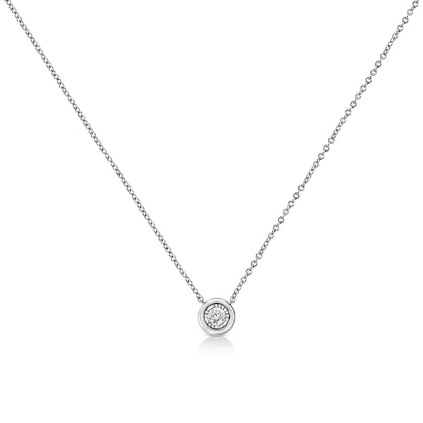 Diamond Classics&#40;tm&#41; White Gold 1/10ctw. Diamond Bezel Pendant - image 