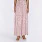 Juniors Pink Rose Gauze Print Tier Elastic Waist Skirt - image 1