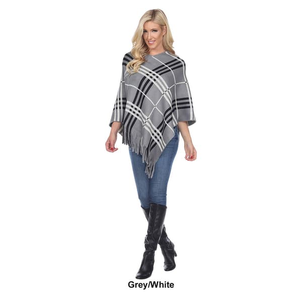 White Mark Double Plaid Dakota Poncho