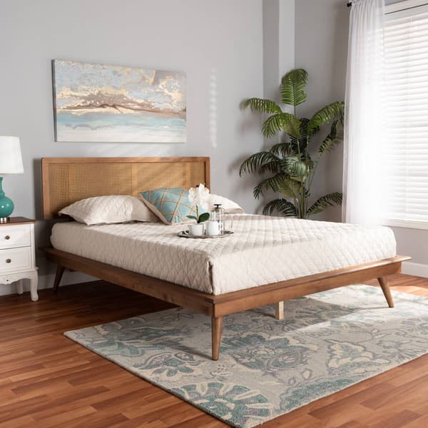Baxton Studio Nura Mid-Century Modern Wood Full-Size Platform Bed