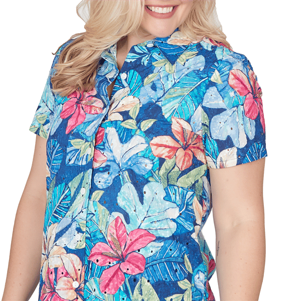 Womens Alfred Dunner The Royal Treatment Floral Button Blouse