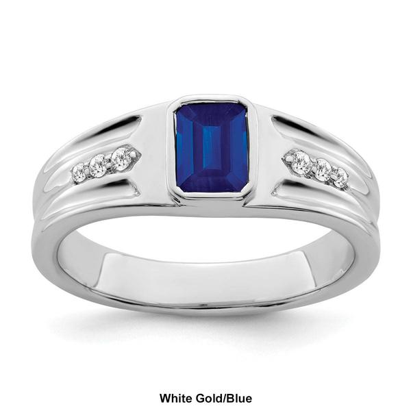 Mens Gentlemen’s Classics™ 14kt. Gold Sapphire & Diamond Ring