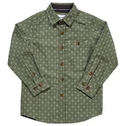 Boys (4-7) Distortion Long Sleeve Button Down Shirt - Sea Spray