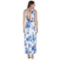 Juniors Crystal Doll Floral Satin V-Neck Midi Dress - image 4