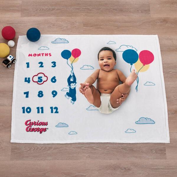 NBC Curious George Milestone Baby Blanket