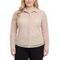 Plus Size NY Collection Long Sleeve Rhinestone Mesh Bf Shirt W/L - image 1