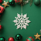 Northlight 24ct. Glitter White Snowflake Christmas Ornaments - image 3