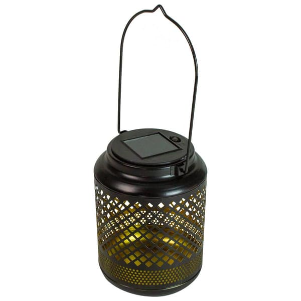 Northlight Seasonal 7in. Diamond-Cut LED Solar Lantern