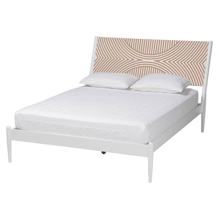 Baxton Studio Louetta Coastal White Queen Size Platform Bed
