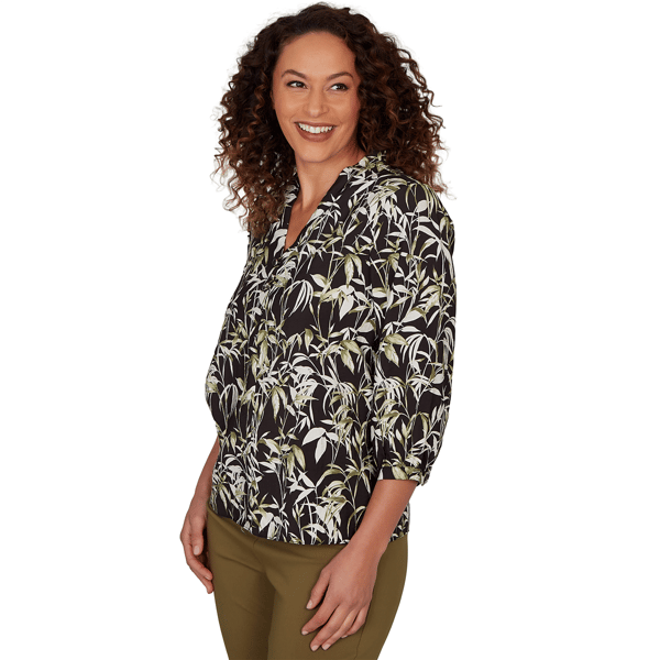 Womens Emaline La Vita Costiera Crushed Faille Leaf Blouse