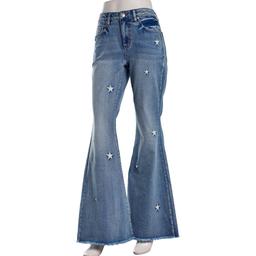 Juniors Madden Girl Star Embroidered Flare Jeans