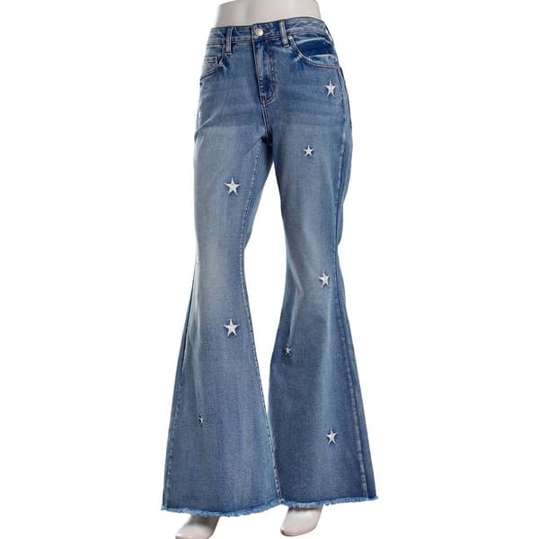 Juniors Madden Girl Star Embroidered Flare Jeans