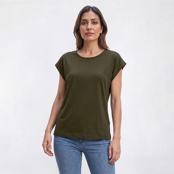 Petite Preswick & Moore(R) Short Extended Sleeve Solid Tee - image 