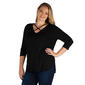 Plus Size 24/7 Comfort Apparel Criss Cross Round Hem Tunic Top - image 3