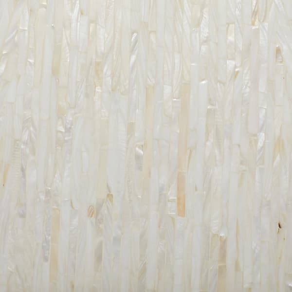 9th & Pike&#174; Beige Mussel Shells And Wood Accent Table