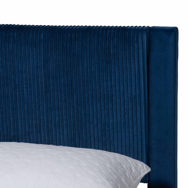 Baxton Studio Elora Modern Pleated Velvet Storage Queen Bedframe