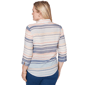 Petite Alfred Dunner Port Side Stripe Button Front Blouse - image 2