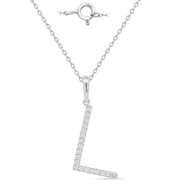 Nova Star(R) Sterling Silver Lab Grown Diamond Initial L Pendant