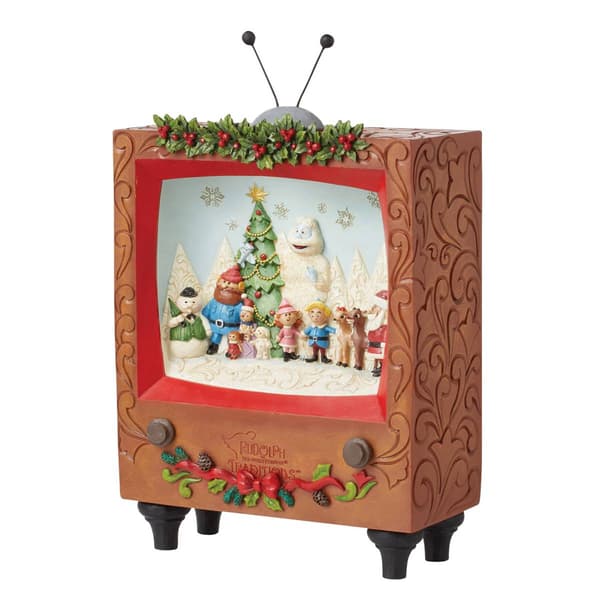 Jim Shore Rudolph LED Diorama TV Scene Christmas Figure