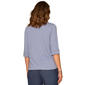 Womens Democracy Elbow Roll Cuff Sleeve 1/4 Button Blouse - image 2