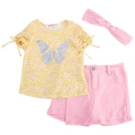 Toddler Girl Nannette Butterfly Short Sleeve Top & Skort Set