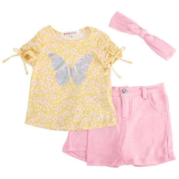 Toddler Girl Nannette Butterfly Short Sleeve Top & Skort Set - image 