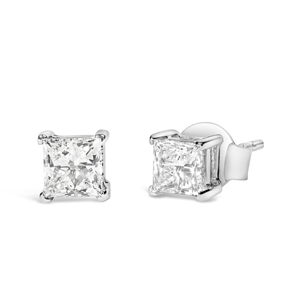 Haus of Brilliance Lab Grown Princess-Cut Diamond Stud Earrings