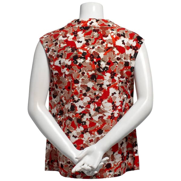 Womens Kasper Cap Sleeve Cowl Neck Floral Blouse