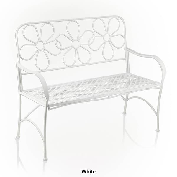 Alpine Daisy Backrest Metal Garden Bench