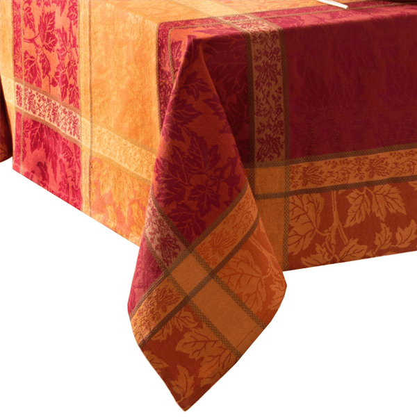 Threadmade Maplewood Jacquard Harvest Cotton Tablecloth - image 