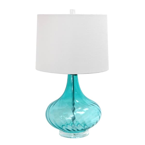 Elegant Designs Glass Table Lamp w/Fabric Shade