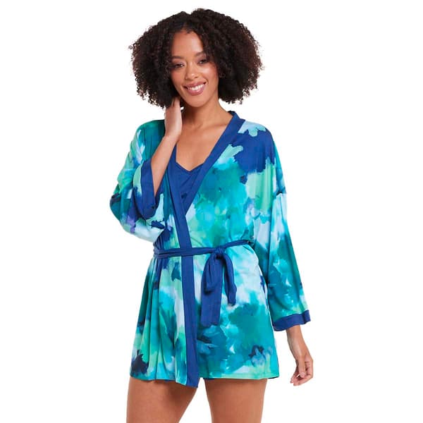 Womens Linea Donatella 3-piece Chemise Cami Short/Wrapper Set