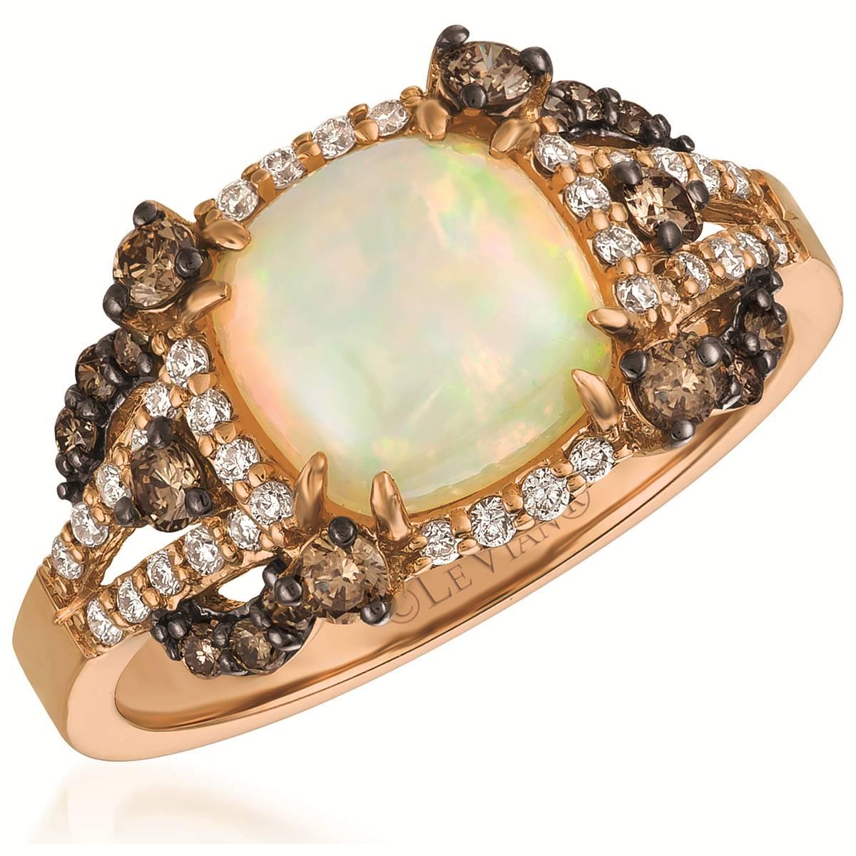 Le Vian(R) Opal Ring w/ Chocolate Diamonds(R) & Vanilla Diamonds(R)
