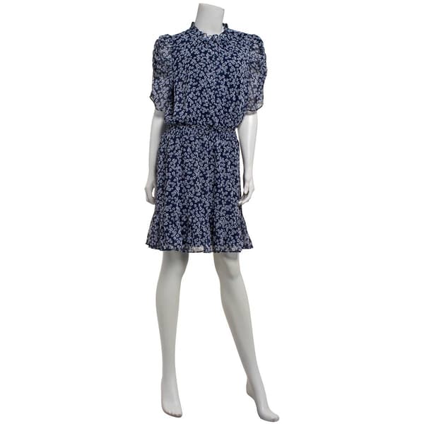 Petite MSK Caterpillar Sleeve Floral Chiffon A-Line Dress