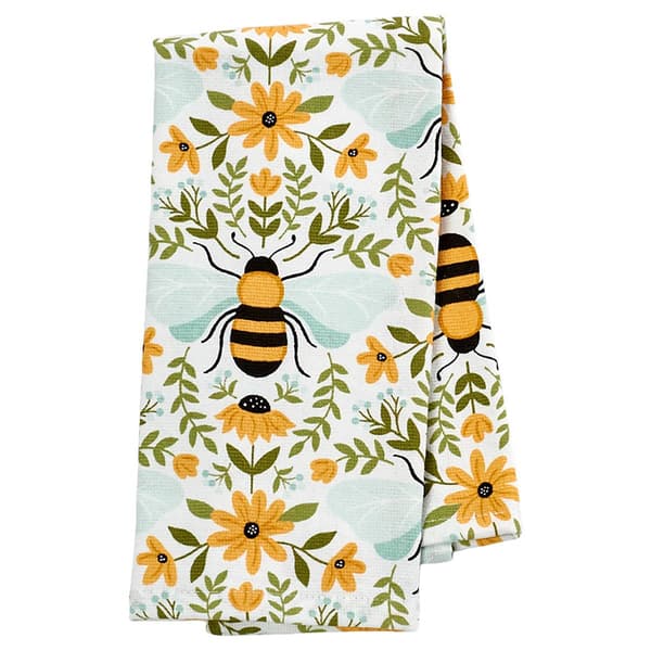 Bee Floral Reflective Kitchen Towel - image 