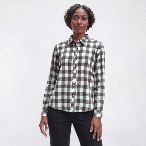 Womens Hasting & Smith Long Sleeve Plaid Flannel - Moonrock - image 