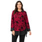 Womens Zac & Rachel Long Sleeve Printed Clocked Hacci 2 Fer - image 1