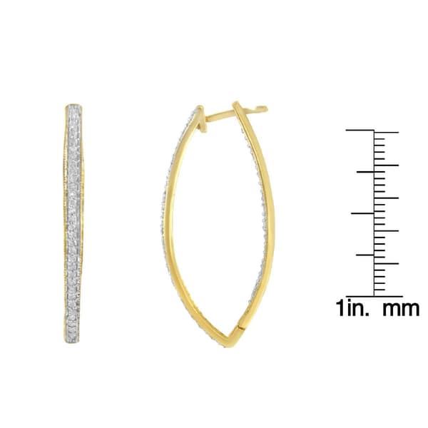 Haus of Brilliance 10kt. Yellow Gold Diamond Hoop Earrings