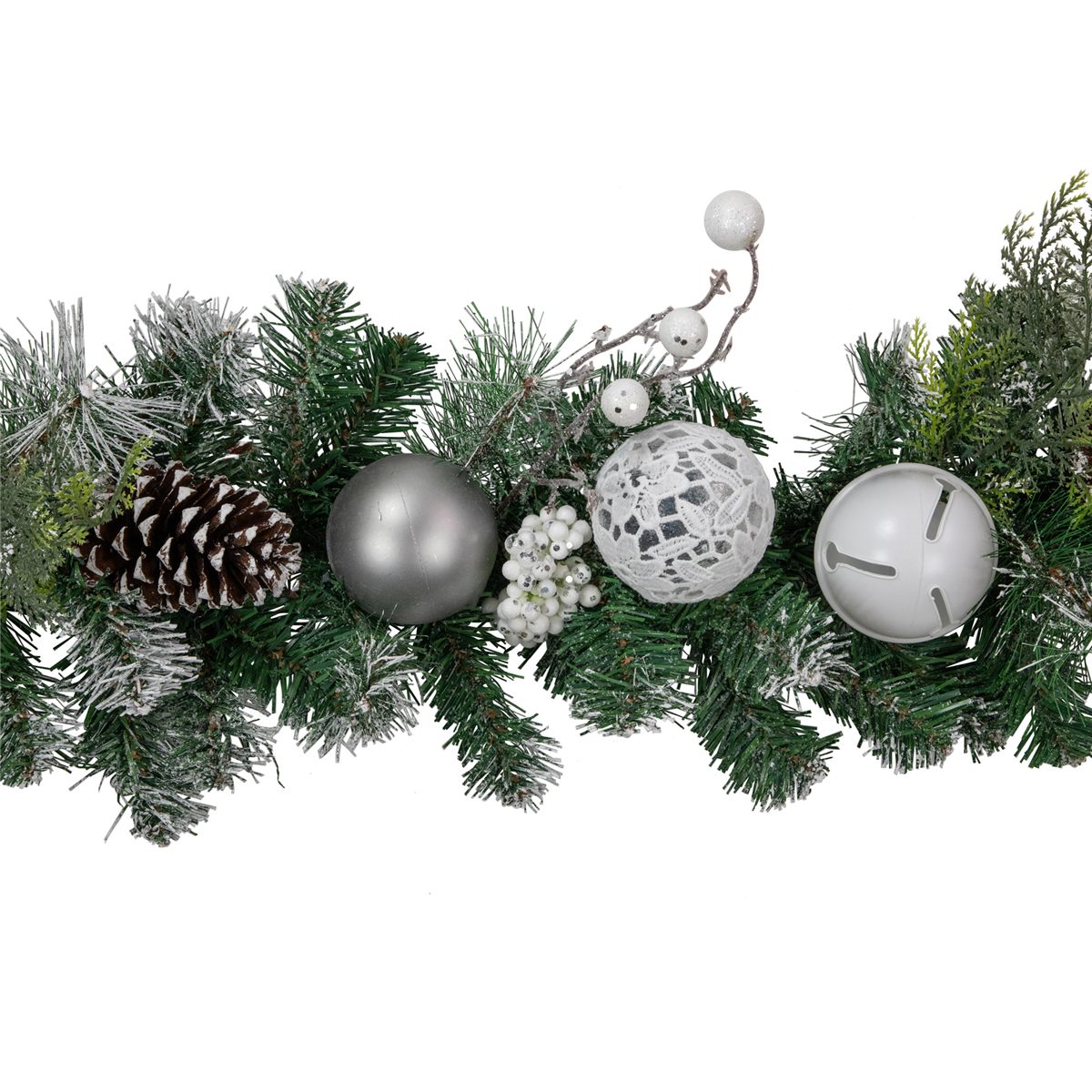 Northlight 6ft. Frosted Pinecones & Ornaments Christmas Garland