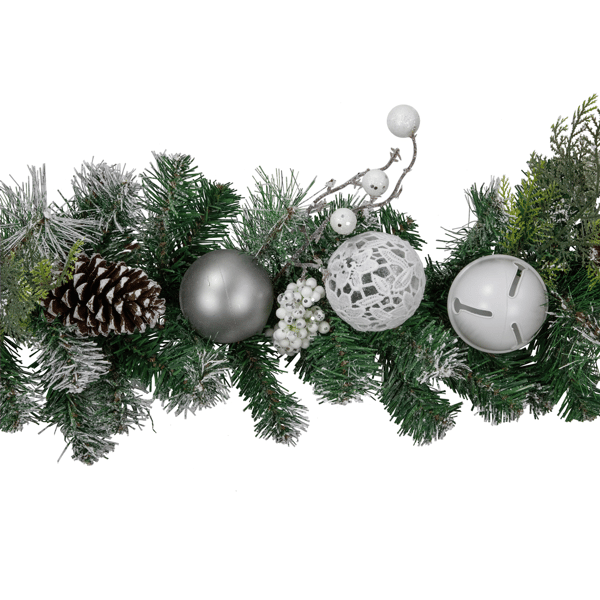 Northlight 6ft. Frosted Pinecones & Ornaments Christmas Garland
