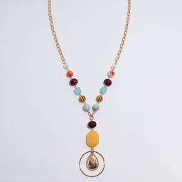 Ashley Cooper(tm) Multi-Color Bead/Teardrop/Ring Drop Link Necklace