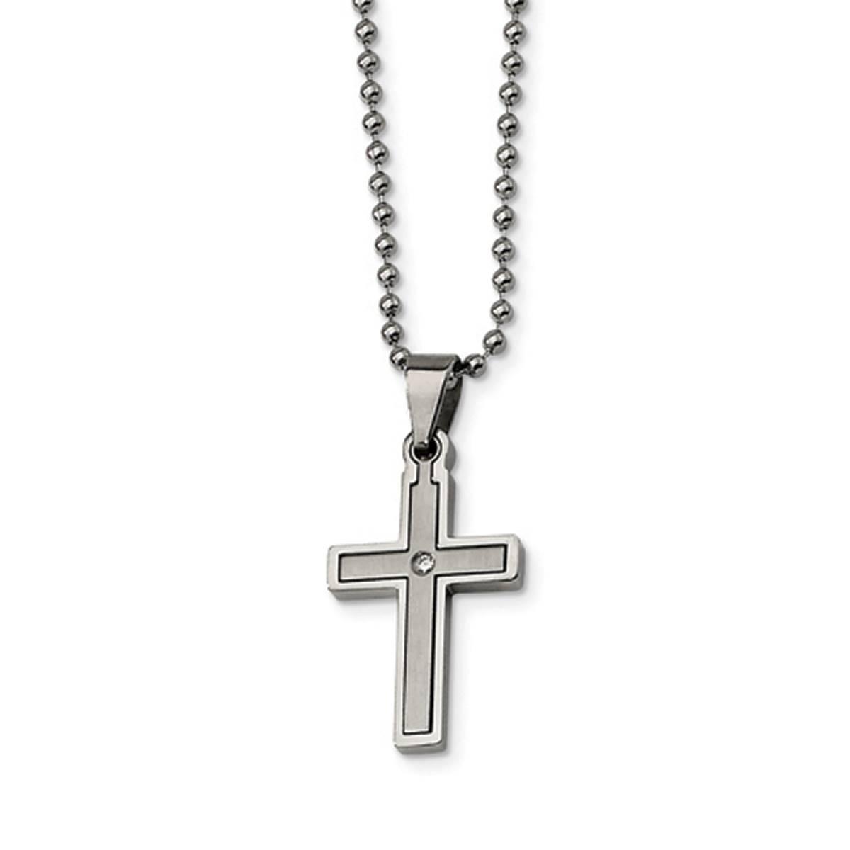 Mens Gentlemens Classics™ Diamond Accent Cross Necklace