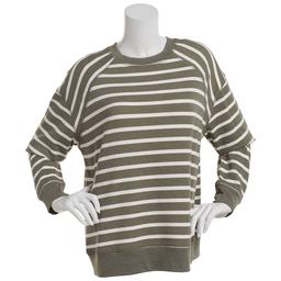 Petite Emily Daniels Long Sleeve Crew Neck Stripe Sweatshirt