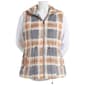 Womens Architect&#40;R&#41; Zip Up Mock Neck Plaid Teddy Vest - Neutral - image 1