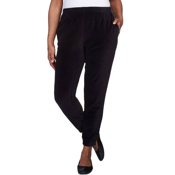 Petite Alfred Dunner Drama Queen Velour Jogger Pants - image 