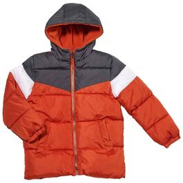 Boys &#40;4-7&#41; iXtreme Color Block Puffer Jacket - Barn Orange